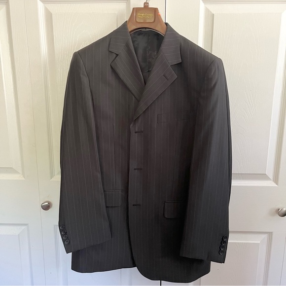 Giorgio Fiorelli Men's Black Pinstripe Suit